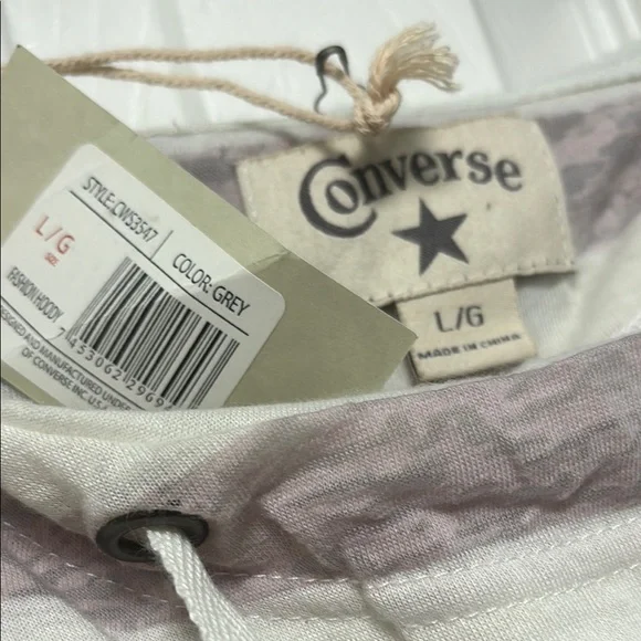 Converse Lavender and White Striped Hoodie - Picture 3 of 4